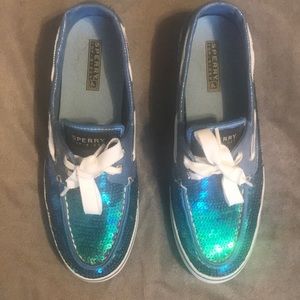 Sperry top-sider blue sequin boat shoes size 9